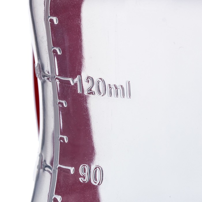 Бутылочка для кормления детская приталенная, с ручками, 150 мл, от 0 мес., цвет красный 