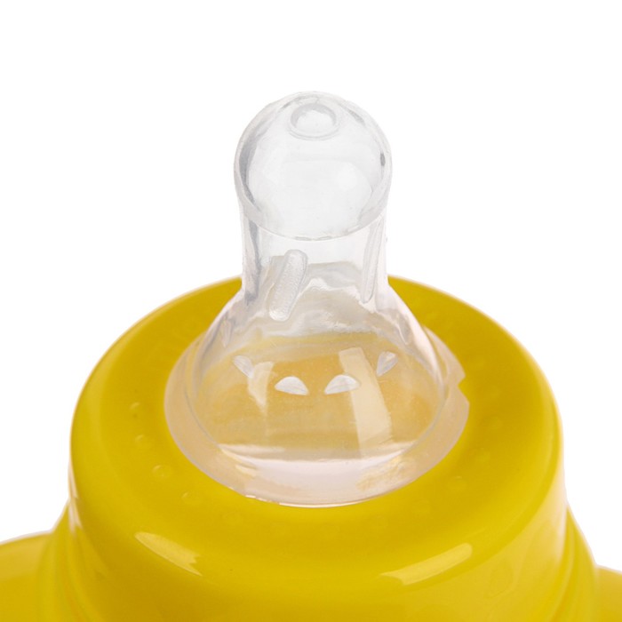 Бутылочка для кормления «Мамина радость» детская приталенная, с ручками, 150 мл, от 0 мес., цвет жёлтый 