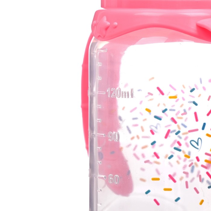 Бутылочка для кормления «Самая сладкая» детская классическая, с ручками, 150 мл, от 0 мес., цвет розовый 