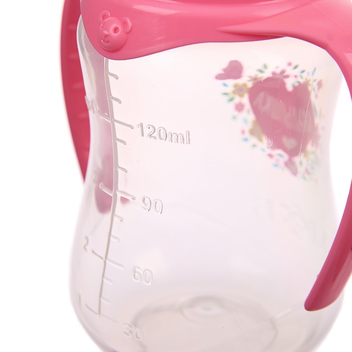 Бутылочка для кормления «Малышка» детская приталенная, с ручками, 150 мл, от 0 мес., цвет розовый 