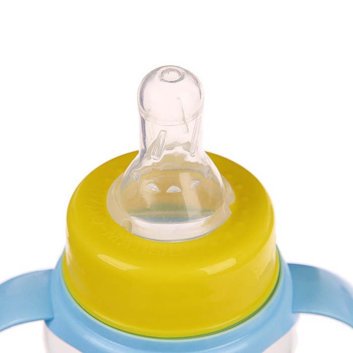 Подарочный детский набор «Весёлый паровозик»: бутылочка для кормления 150 мл + нагрудник детский непромокаемый из махры 