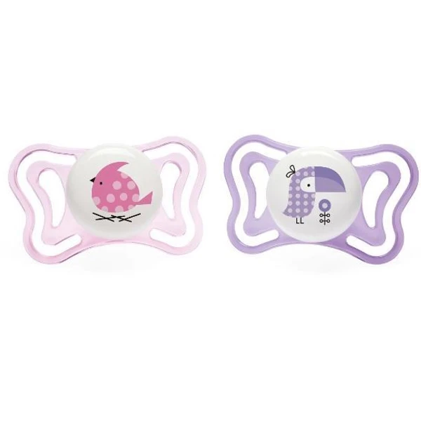 Пустышка силиконовая Chicco Physio Light 2м+  2 шт Girl