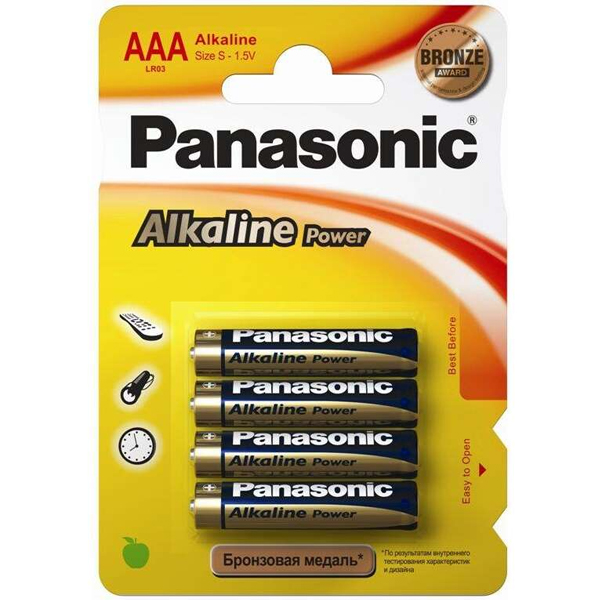 Panasonic батарейкасы Alkaline Power Promo pack AAA/4B (LR03REB/4BPS)