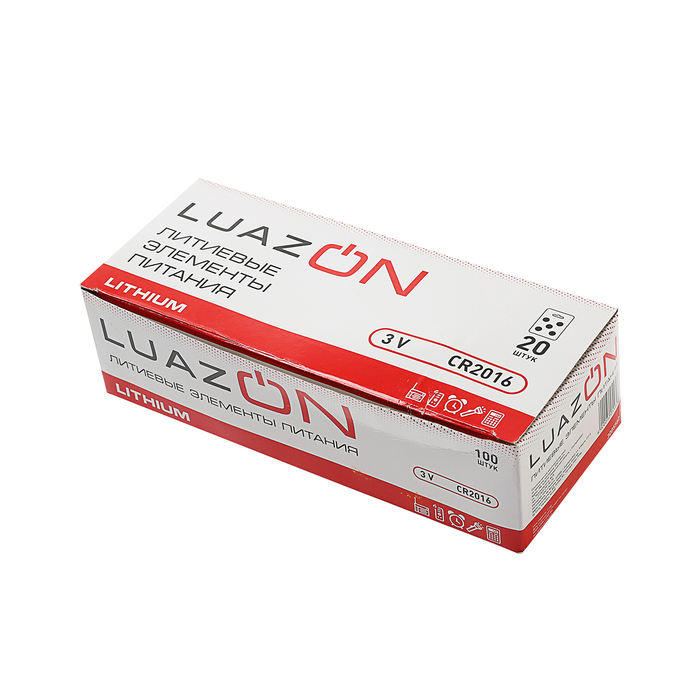Батарейка литиевая LuazON, CR2016, 3V, блистер, 5 шт 