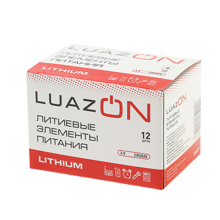 Батарейка литиевая LuazON, CR2025, 3V, блистер, 1 шт 