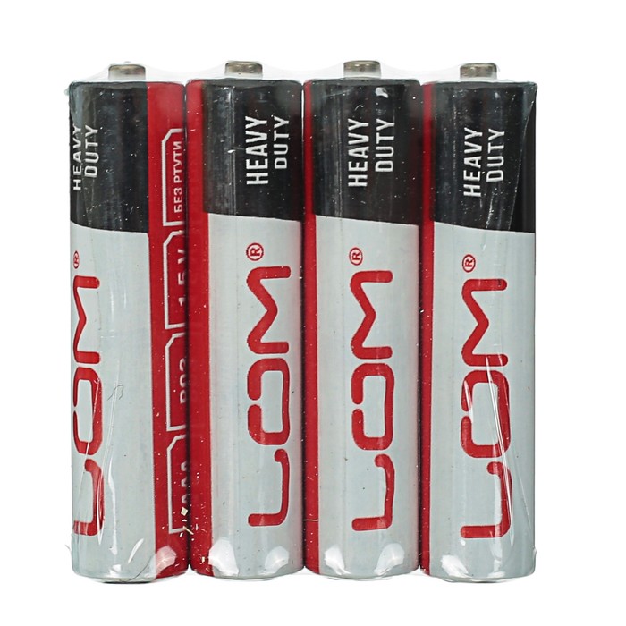 Батарейка солевая LOM, AAA, R03, спайка, 4 шт 