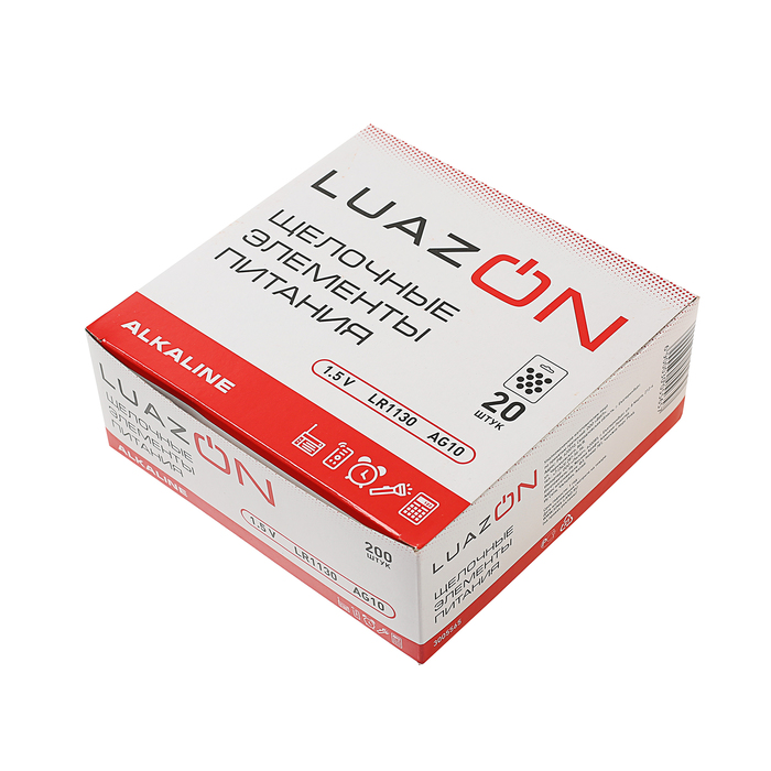 LuazON, LR1130, AG10 алкалинді батарейка, блистер, 10 дана 