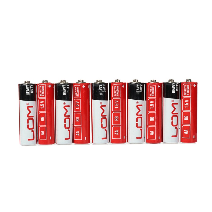 Батарейка солевая LOM, AA, R6, блистер, 10 шт 