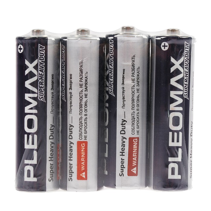 Батарейка солевая Pleomax Super Heavy Duty, AA, R6-4S, 1.5В, спайка, 4 шт. 
