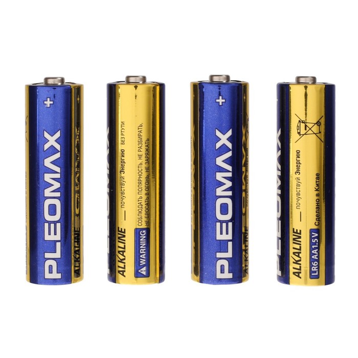 Батарейка алкалиновая Pleomax, AA, LR6-4S, 1.5В, спайка, 4 шт. 