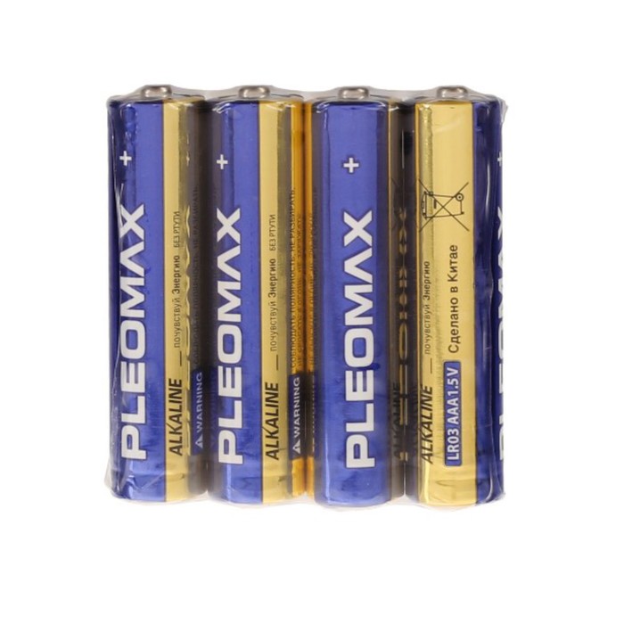 Pleomax, AAA, LR03-4S, 1.5 В алкалин батарейкасы, дәнекерлеу, 4 дана 