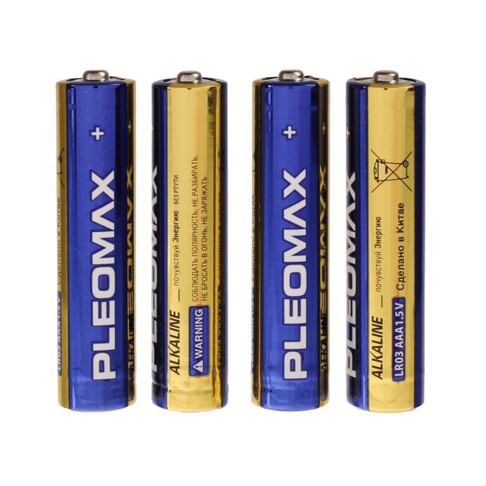 Батарейка алкалиновая Pleomax, AAA, LR03-4S, 1.5В, спайка, 4 шт. 