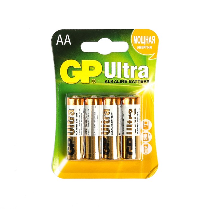 GP Ultra, AA, LR6-4bl, 1.5 В алкалин батарейкасы, блистер, 4 дана 