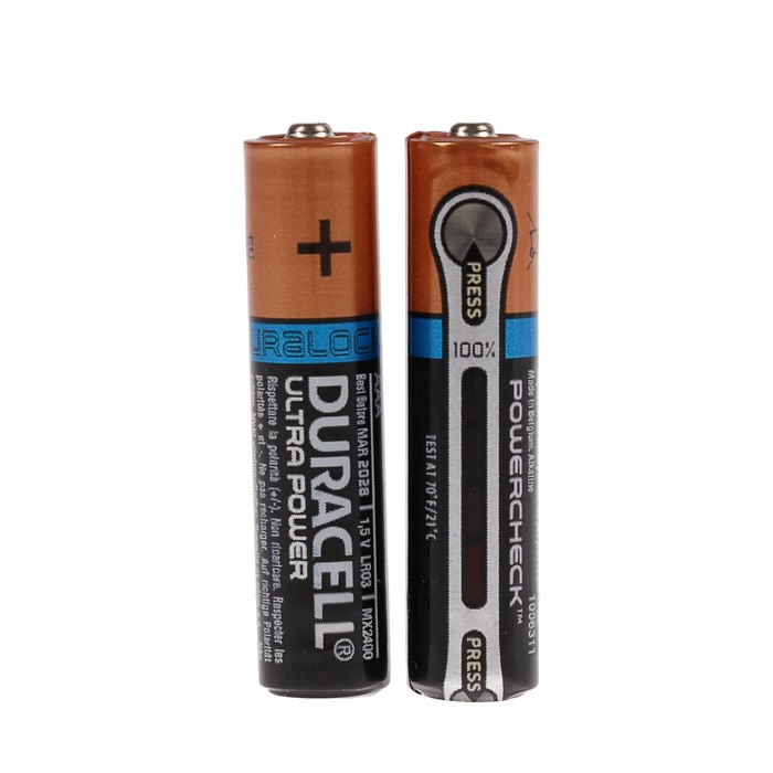Батарейка алкалиновая Duracell Ultra Power, AAA, LR03-4BL, 1.5В, 2 шт. 