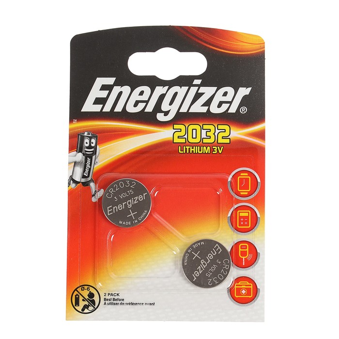 Energizer, CR2032-2bl, 3В, блистер, 2 дана литий батарейкасы 