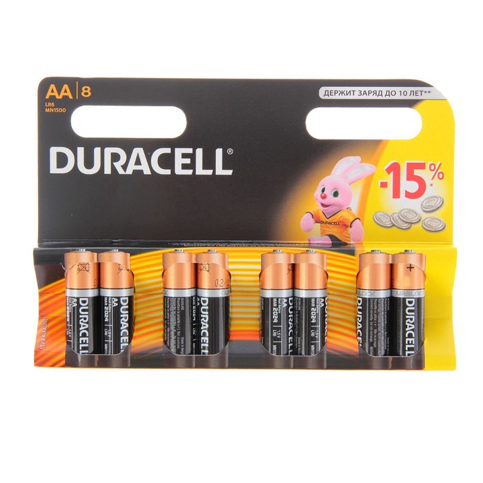 Duracell Basic, AA, LR6-8BL, 1.5 В, блистер, 8 дана алкалин батарейкасы 