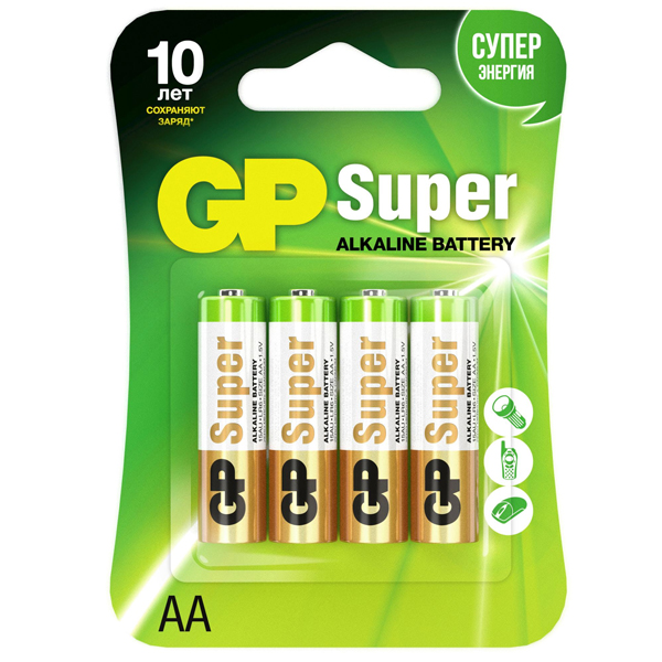 Батарейка GP Super 15A CR4 (АА) блистер 4 шт
