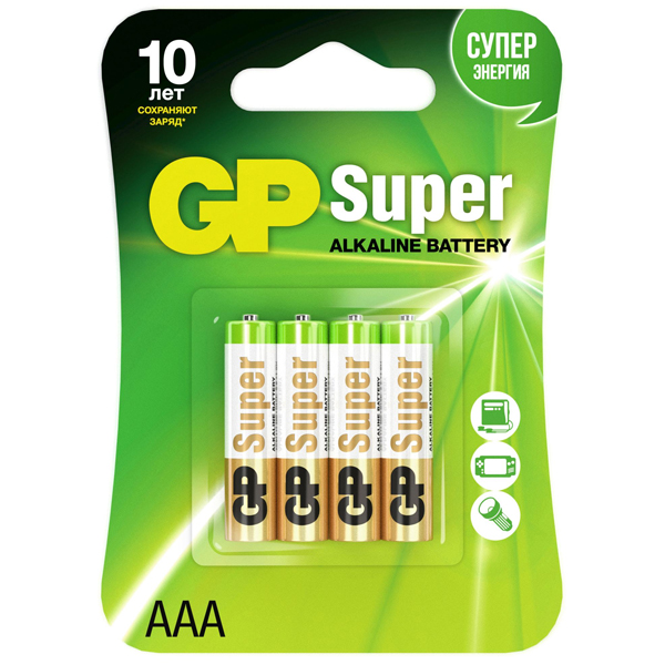 Батарейка GP Super 24A CR4 (ААА) блистер 4 шт