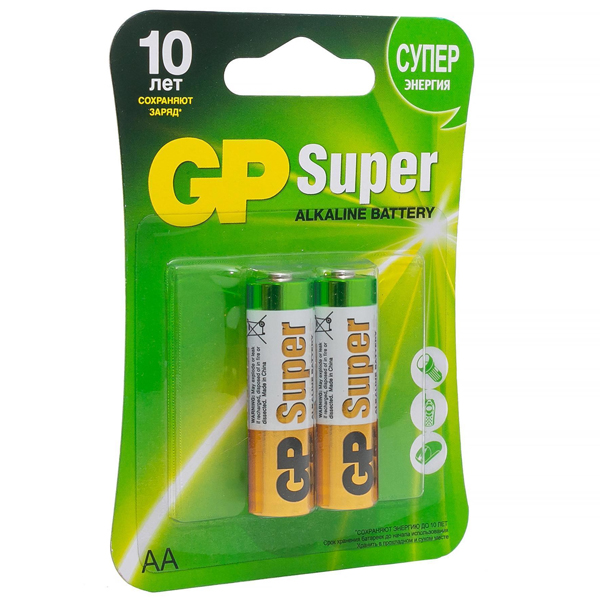 Батарейка GP Super 15A CR2 (АА) блистер 2 шт