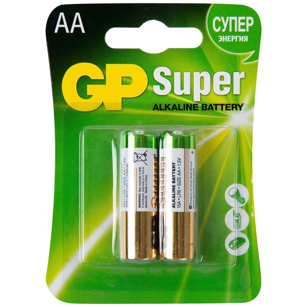 Батарейка GP Super 15A CR2 (АА) блистер 2 шт - фото 3