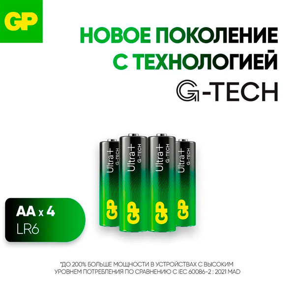 Батарейка GP Ultra Plus 15AUPNEW-CR4 (АА) блистер 4шт