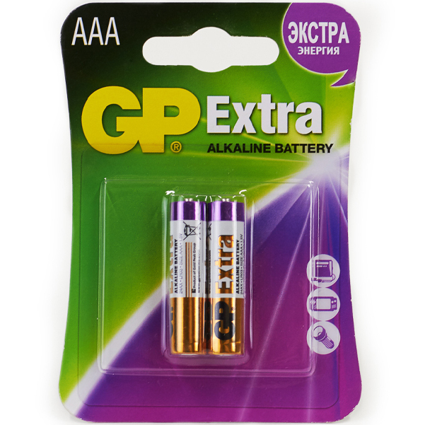 Батарейка GP Exltra 24AХ-2CR2 (ААА) блистер 2 шт