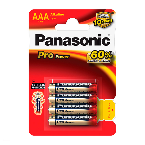 Panasonic сілтілі батарея Pro Power AAA/4B