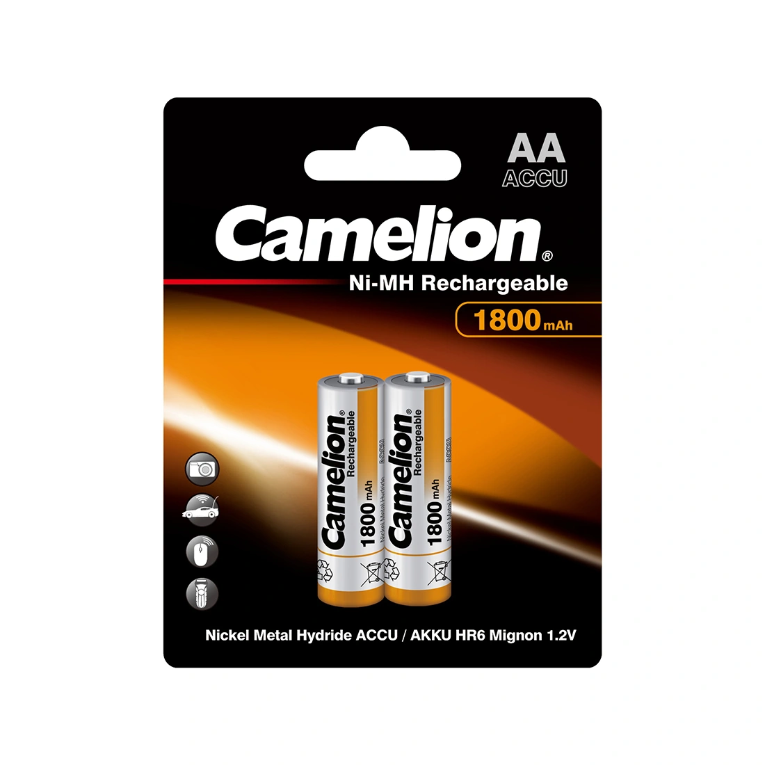 Аккумулятор CAMELION Rechargeable Ni-MH NH-AA1800BP2 2 шт. в блистере NH-AA1800BP2