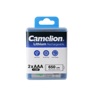 Аккумулятор CAMELION Lithium UB-AAA650-PBH2 2шт (перезаряжаемые от USB) UB-AAA650-PBH2