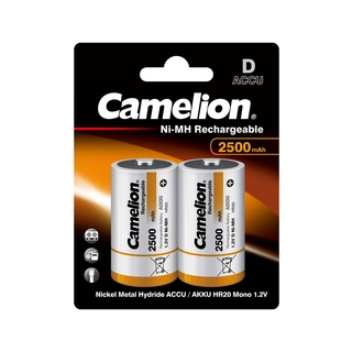 Аккумулятор CAMELION Rechargeable Ni-MH NH-D2500BP2 2 шт. в блистере NH-D2500BP2