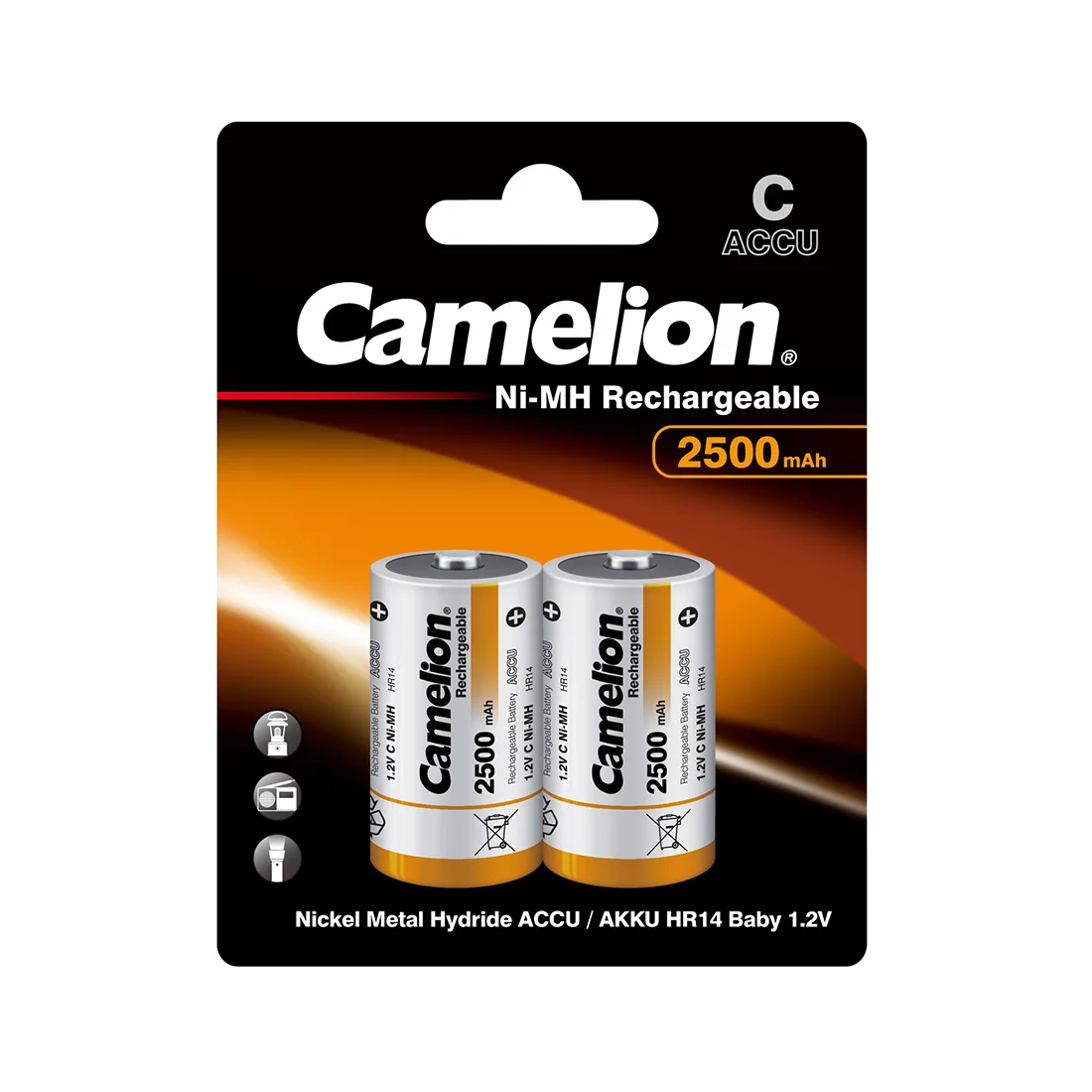 Аккумулятор CAMELION Rechargeable Ni-MH NH-C2500BP2 2 шт. в блистере NH-C2500BP2 - фото 2
