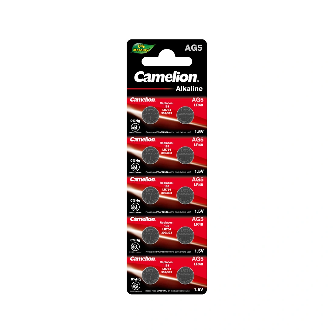 Батарейка CAMELION Alkaline AG5-BP10(0%Hg) 10 шт. в блистере AG5-BP10(0%Hg)