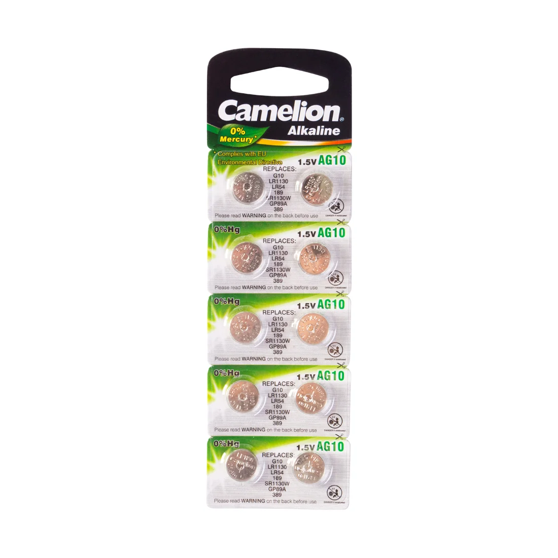 Батарейка CAMELION Alkaline AG10-BP10(0%Hg) 10 шт. в блистере AG10-BP10(0%Hg)