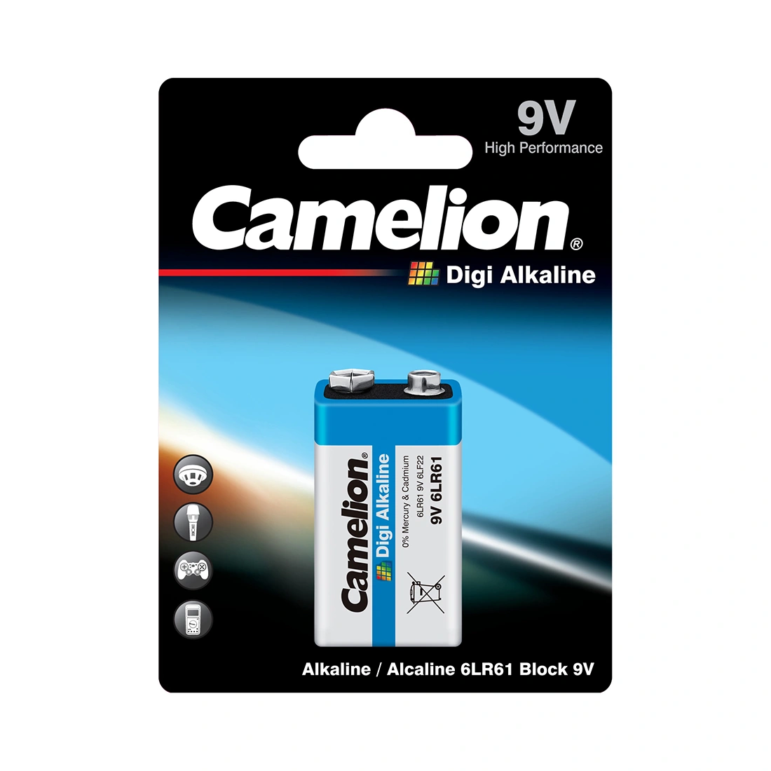 Батарейка CAMELION Digi Alkaline 6LR61-BP1DG 