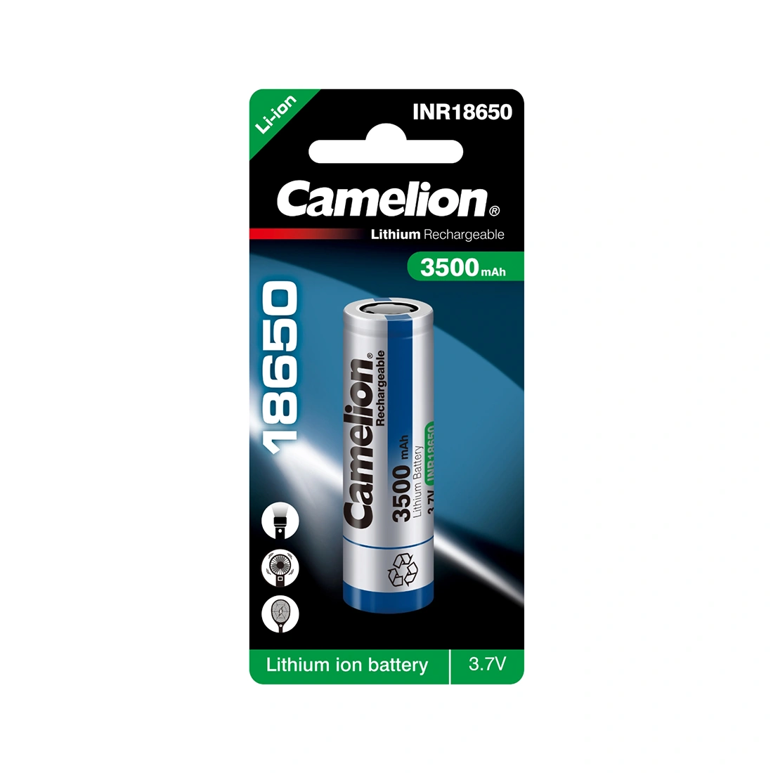 Аккумулятор CAMELION Lithium ICR18650-3500, 3500 mAh 1 шт. в блистере ICR18650-3500 - фото 2