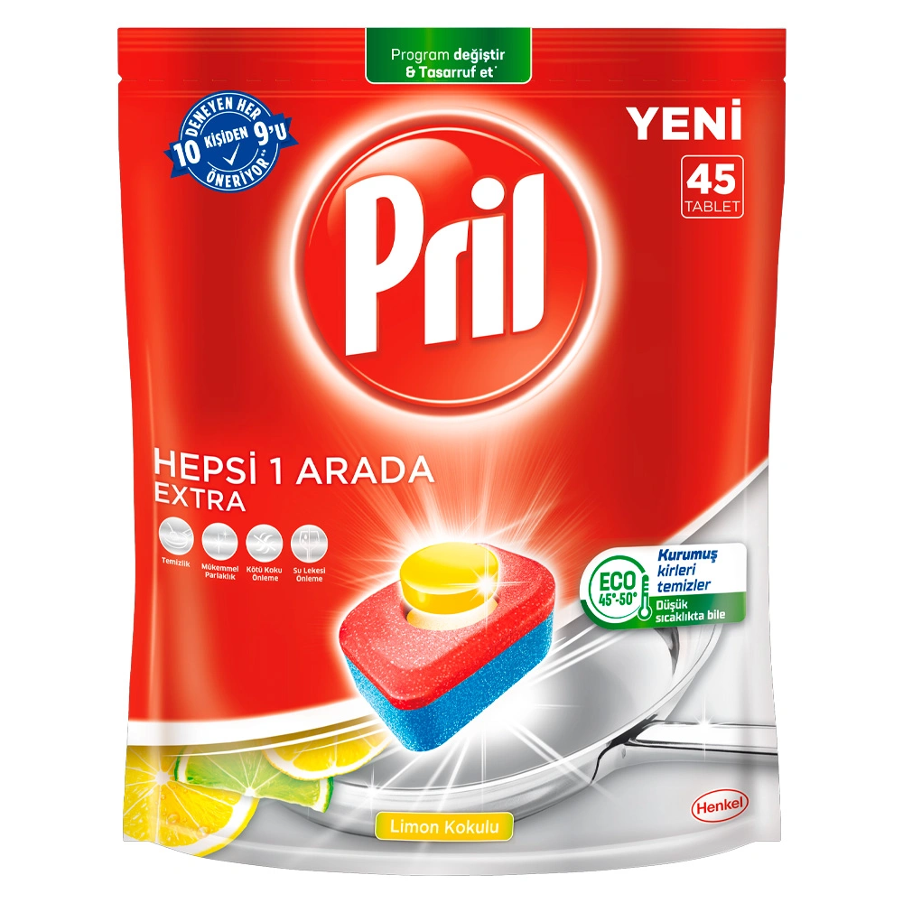 Средство для посудомоечных машин Pril Все-в-1 Экстра 45 таблеток