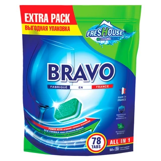 Таблетки для посудомоечной машины Bravo 78 таблеток