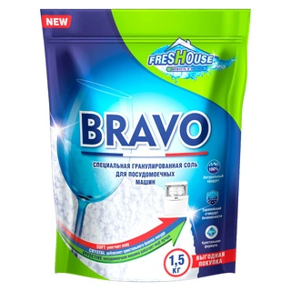 Соль для посудомоечной машины Bravo 1,5кг