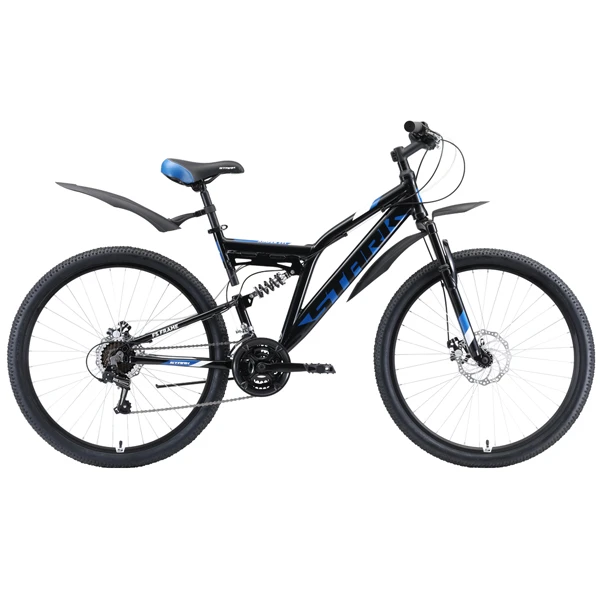 Велосипед Stark 20 Jumper 27.1 FS D 16" (Чёрный/голубой)