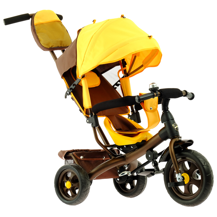 Велосипед трёхколёсный «Лучик Vivat 2», колёса EVA 10"/8", цвет коричневый/жёлтый 