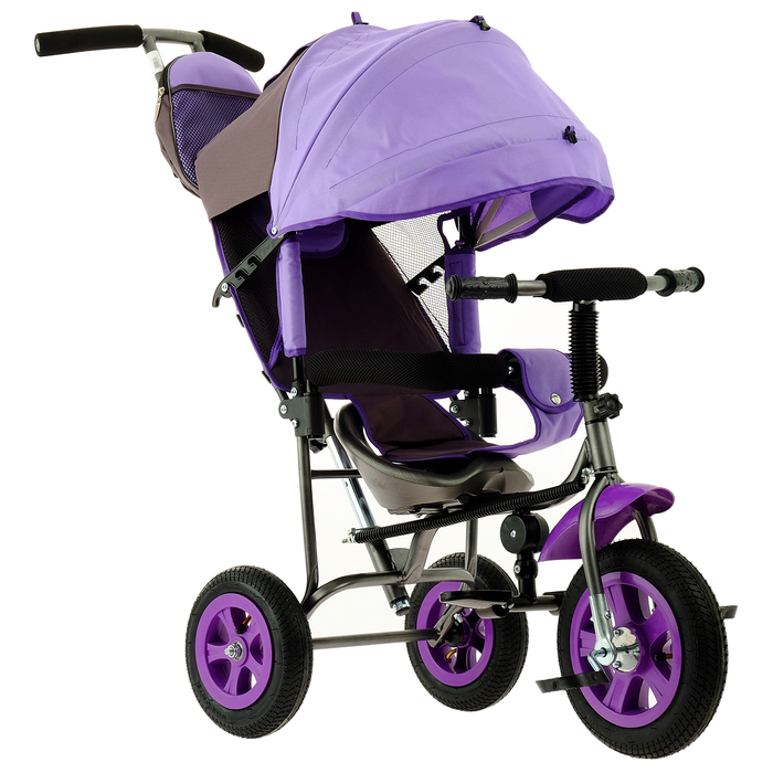 Велосипед трёхколёсный Лучик Малют 1, надувные колёса 10"/8", цвет фиолетовый 