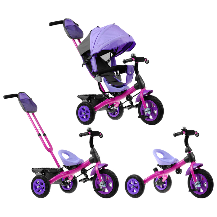 Велосипед трёхколёсный «Лучик Vivat 1», надувные колёса 10"/8", цвет фиолетовый 