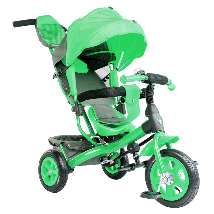 Велосипед трёхколёсный «Лучик Vivat 1», надувные колёса 10"/8", цвет зелёный 