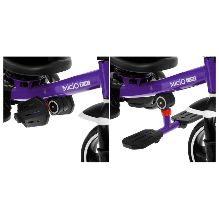 Велосипед трехколесный Micio Veloce, колеса EVA 10"/8", цвет фиолетовый 