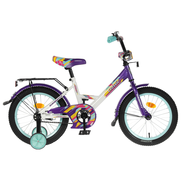 Велосипед 16" Graffiti Classic RUS, 2019, цвет белый/фиолетовый 