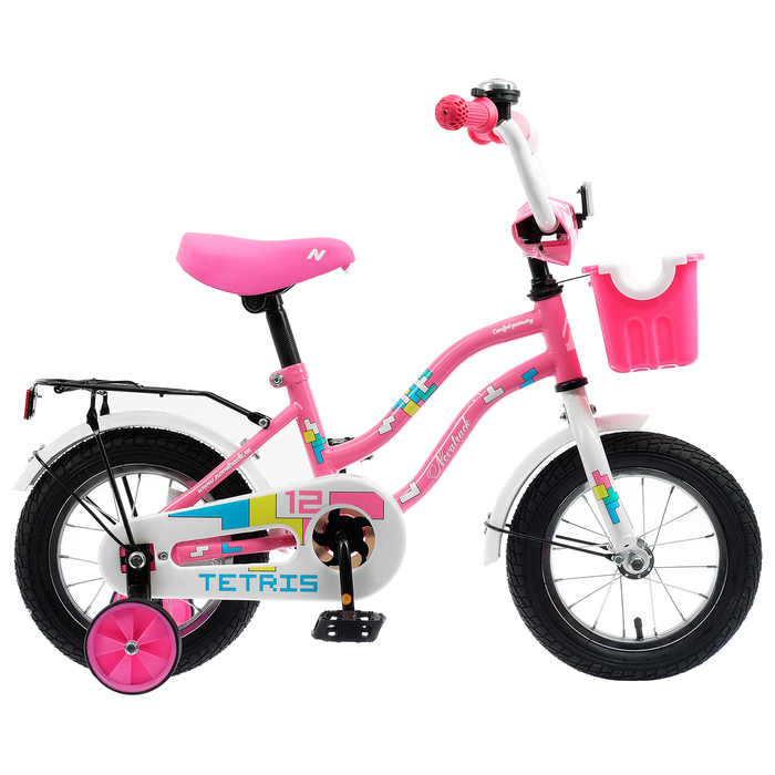 Велосипед 12" Novatrack Tetris, 2020, цвет розовый 