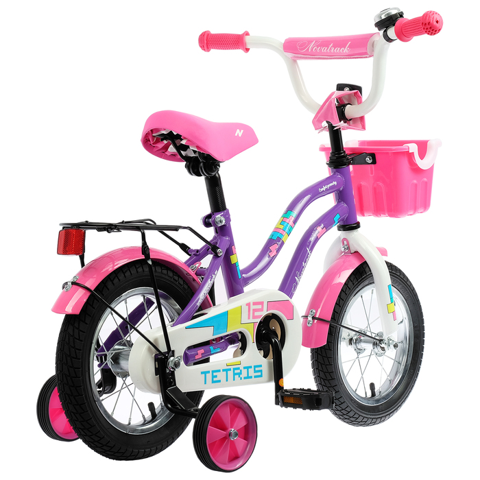 Велосипед 12" Novatrack Tetris, 2020, цвет фиолетовый 