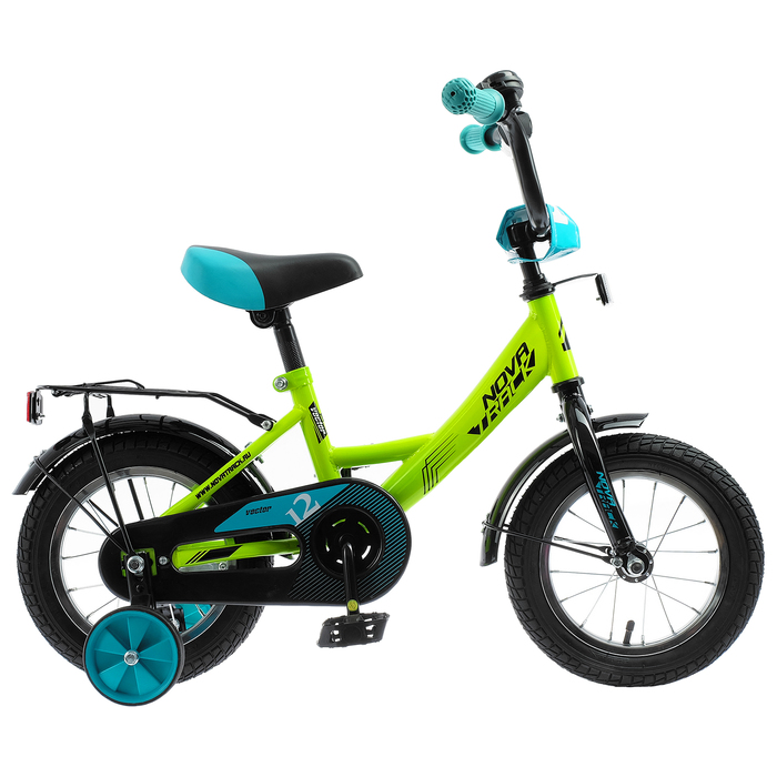 Велосипед 12" Novatrack Vector, 2020, цвет салатовый 