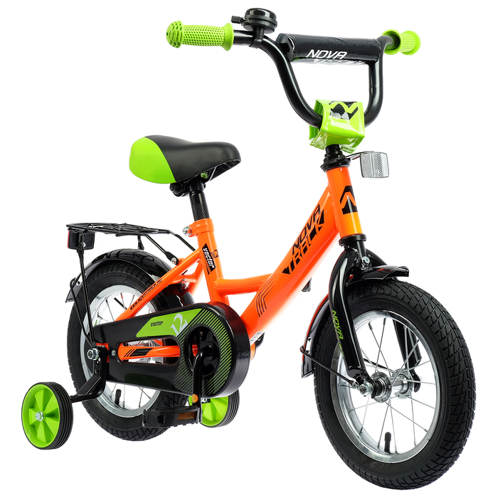 Велосипед 12" Novatrack Vector, 2020, цвет оранжевый 