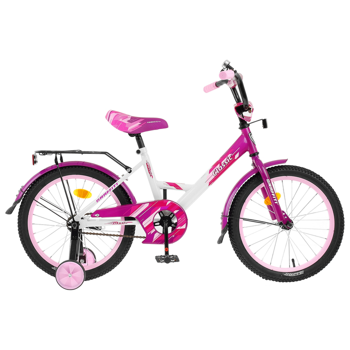 Велосипед 18" Graffiti Classic RUS, 2019, цвет белый/розовый 